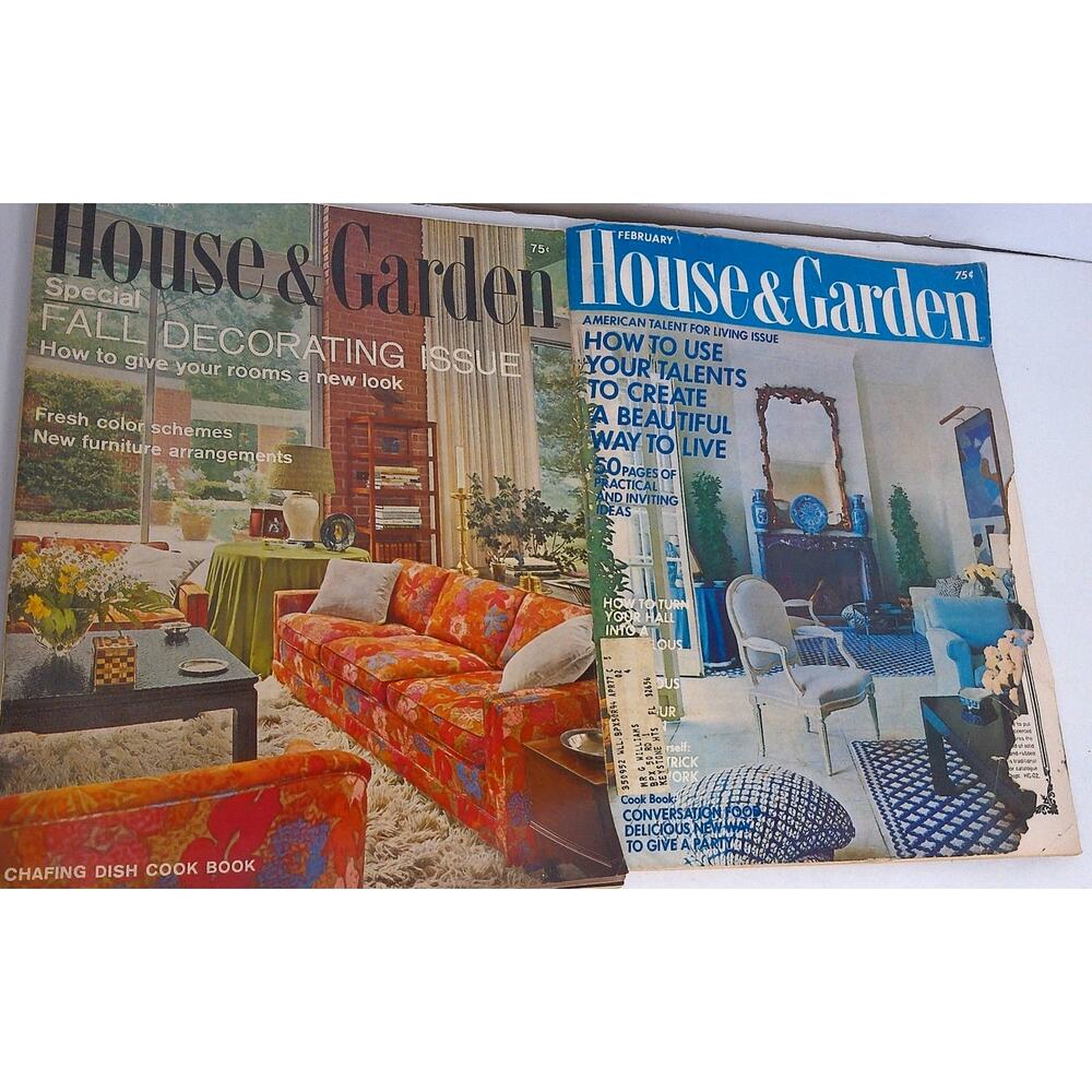 House & Garden October 1967 And February 1971 MCM Mod Decor Set of 2